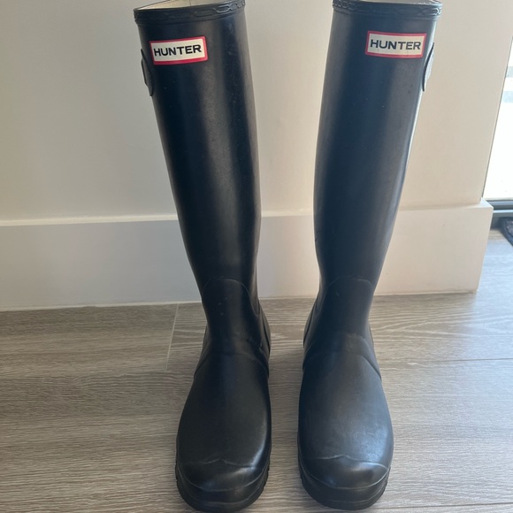 Hunter Original Tall Rain Boots- matte black - Picture 1 of 7